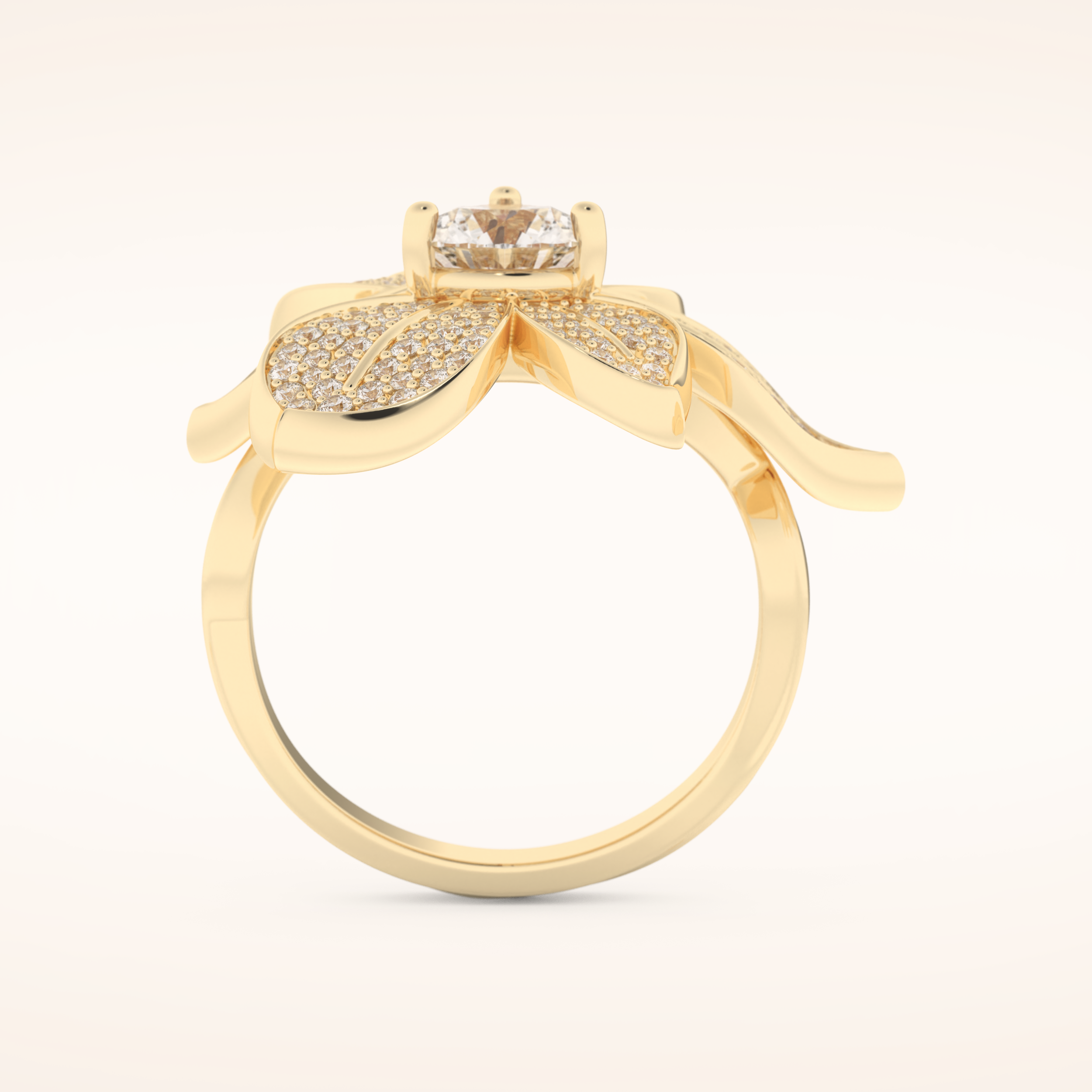 1.01 CT Round Shaped Cluster Moissanite Engagement Ring