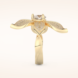 1.01 CT Round Shaped Cluster Moissanite Engagement Ring