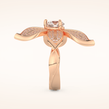 1.01 CT Round Shaped Cluster Moissanite Engagement Ring