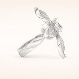1.01 CT Round Shaped Cluster Moissanite Engagement Ring