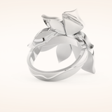 1.01 CT Round Shaped Cluster Moissanite Engagement Ring