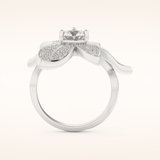 1.01 CT Round Shaped Cluster Moissanite Engagement Ring