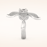 1.01 CT Round Shaped Cluster Moissanite Engagement Ring