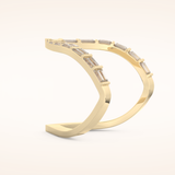 1.39 TCW Baguette Shaped Moissanite V Shaped Wedding Band