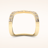 1.39 TCW Baguette Shaped Moissanite V Shaped Wedding Band