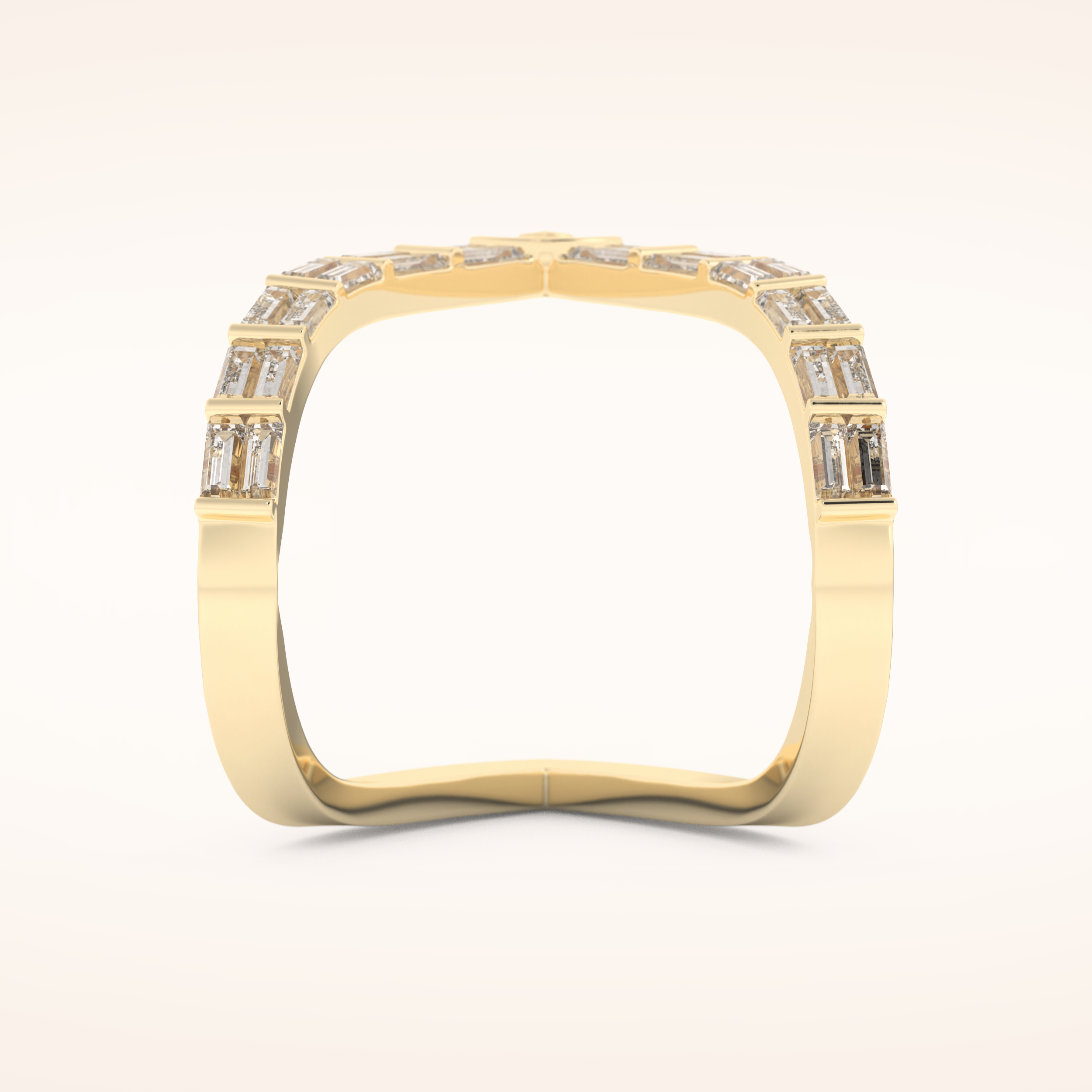 1.39 TCW Baguette Shaped Moissanite V Shaped Wedding Band