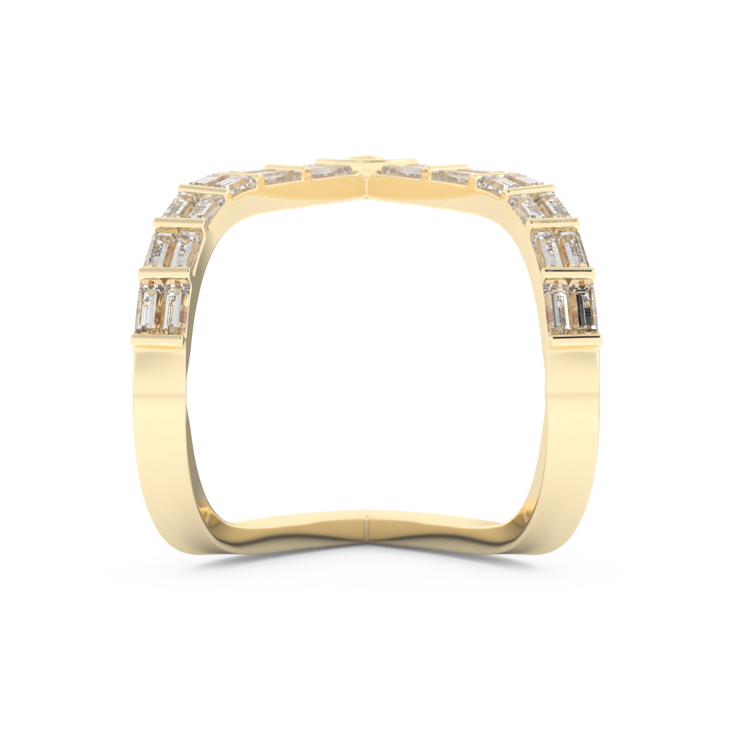 Half Eternity Wedding Band with 1.39 CT Baguette Cut Moissanite – Yellow, White, or Rose Gold