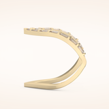 1.39 TCW Baguette Shaped Moissanite V Shaped Wedding Band