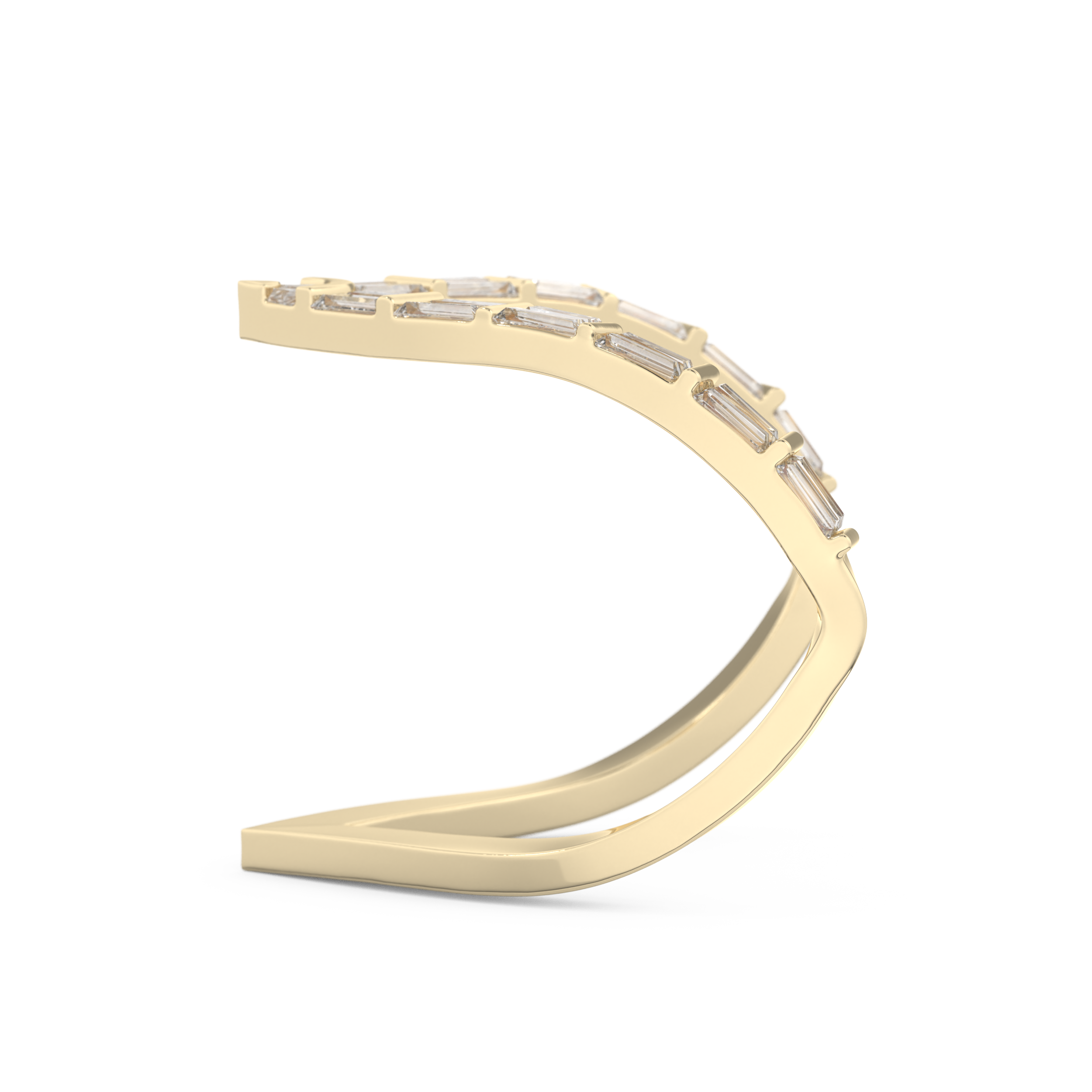 Half Eternity Wedding Band with 1.39 CT Baguette Cut Moissanite – Yellow, White, or Rose Gold