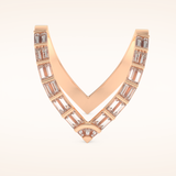 1.39 TCW Baguette Shaped Moissanite V Shaped Wedding Band