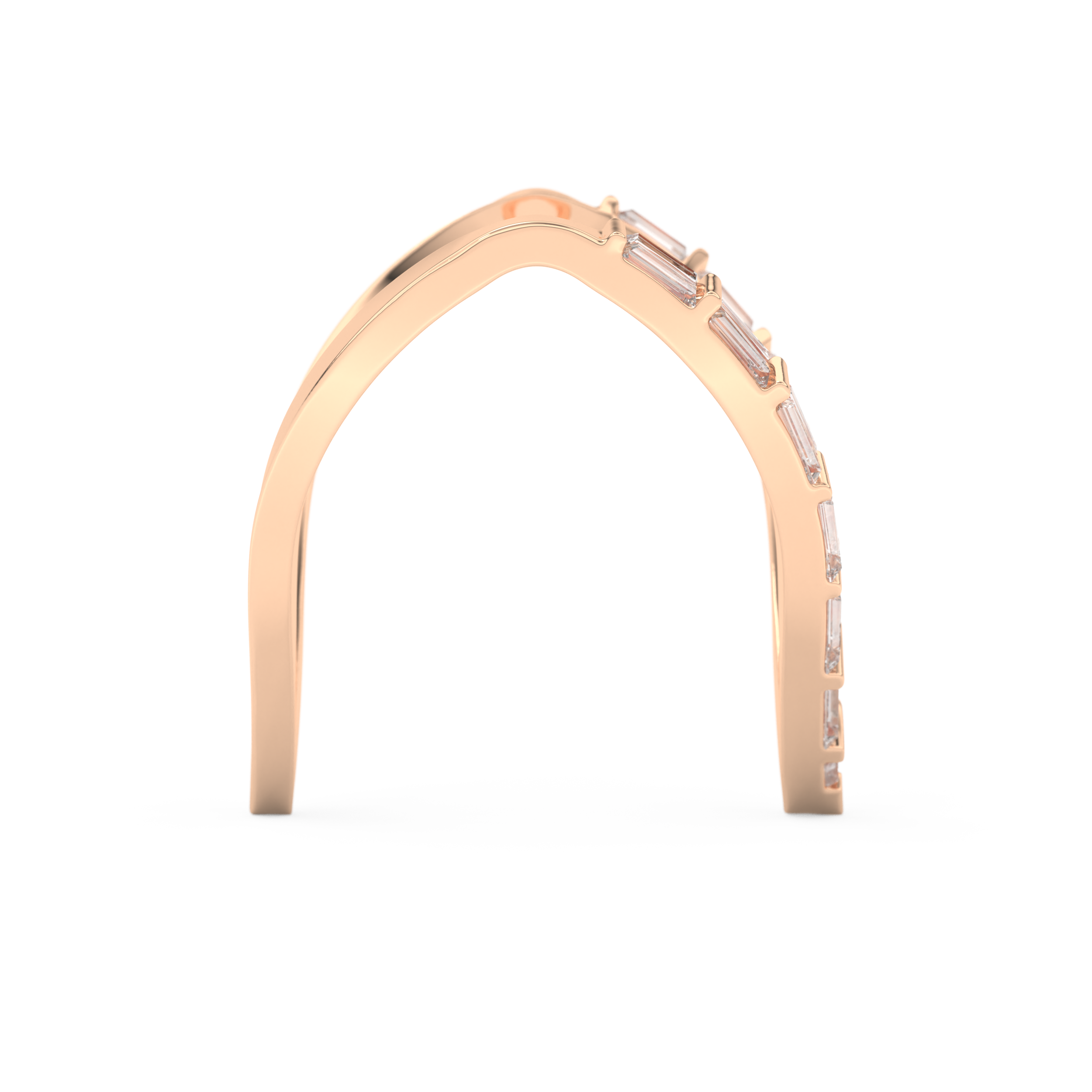 Half Eternity Wedding Band with 1.39 CT Baguette Cut Moissanite – Yellow, White, or Rose Gold