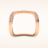 1.39 TCW Baguette Shaped Moissanite V Shaped Wedding Band
