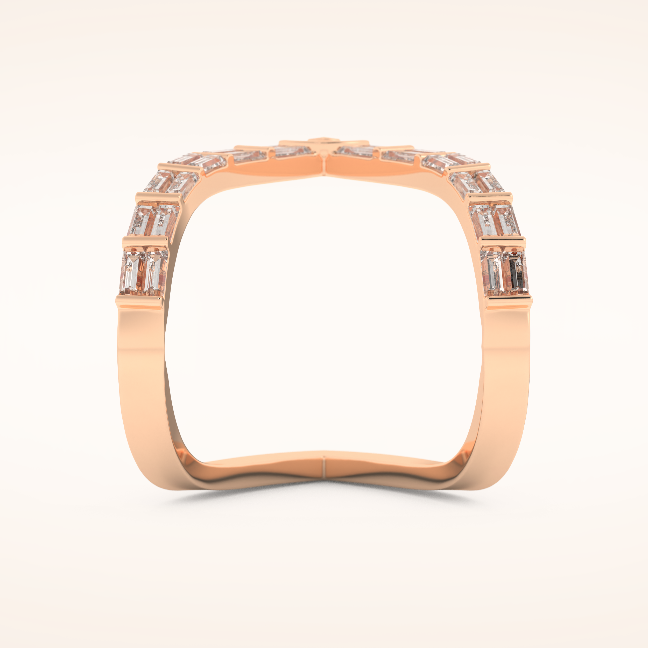 1.39 TCW Baguette Shaped Moissanite V Shaped Wedding Band