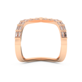 Half Eternity Wedding Band with 1.39 CT Baguette Cut Moissanite – Yellow, White, or Rose Gold