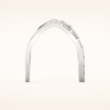 1.39 TCW Baguette Shaped Moissanite V Shaped Wedding Band