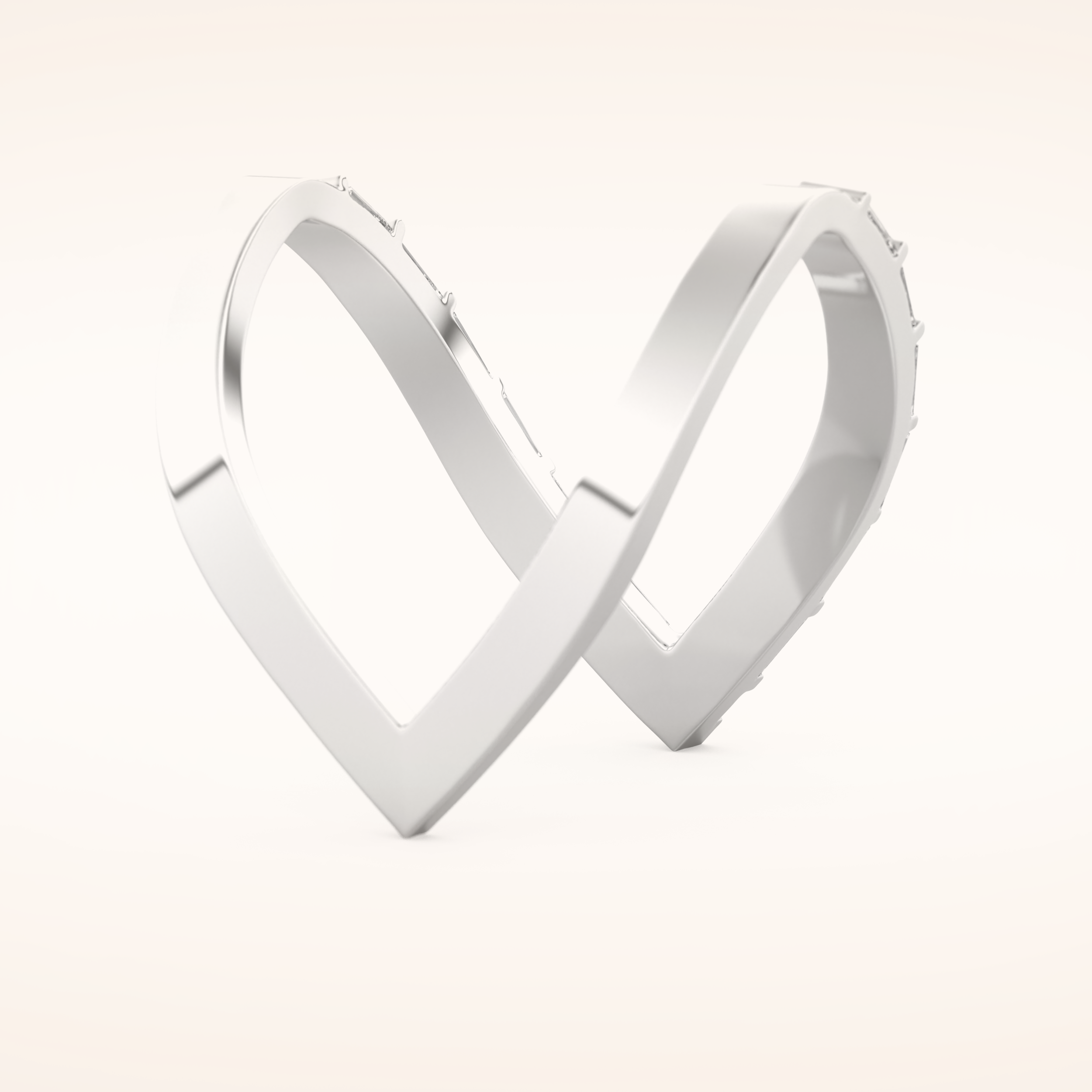 1.39 TCW Baguette Shaped Moissanite V Shaped Wedding Band