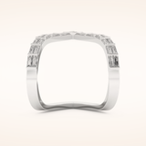 1.39 TCW Baguette Shaped Moissanite V Shaped Wedding Band