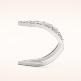 1.39 TCW Baguette Shaped Moissanite V Shaped Wedding Band