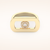 0.11 CT Round Shaped  Moissanite Floating Halo Wedding Band