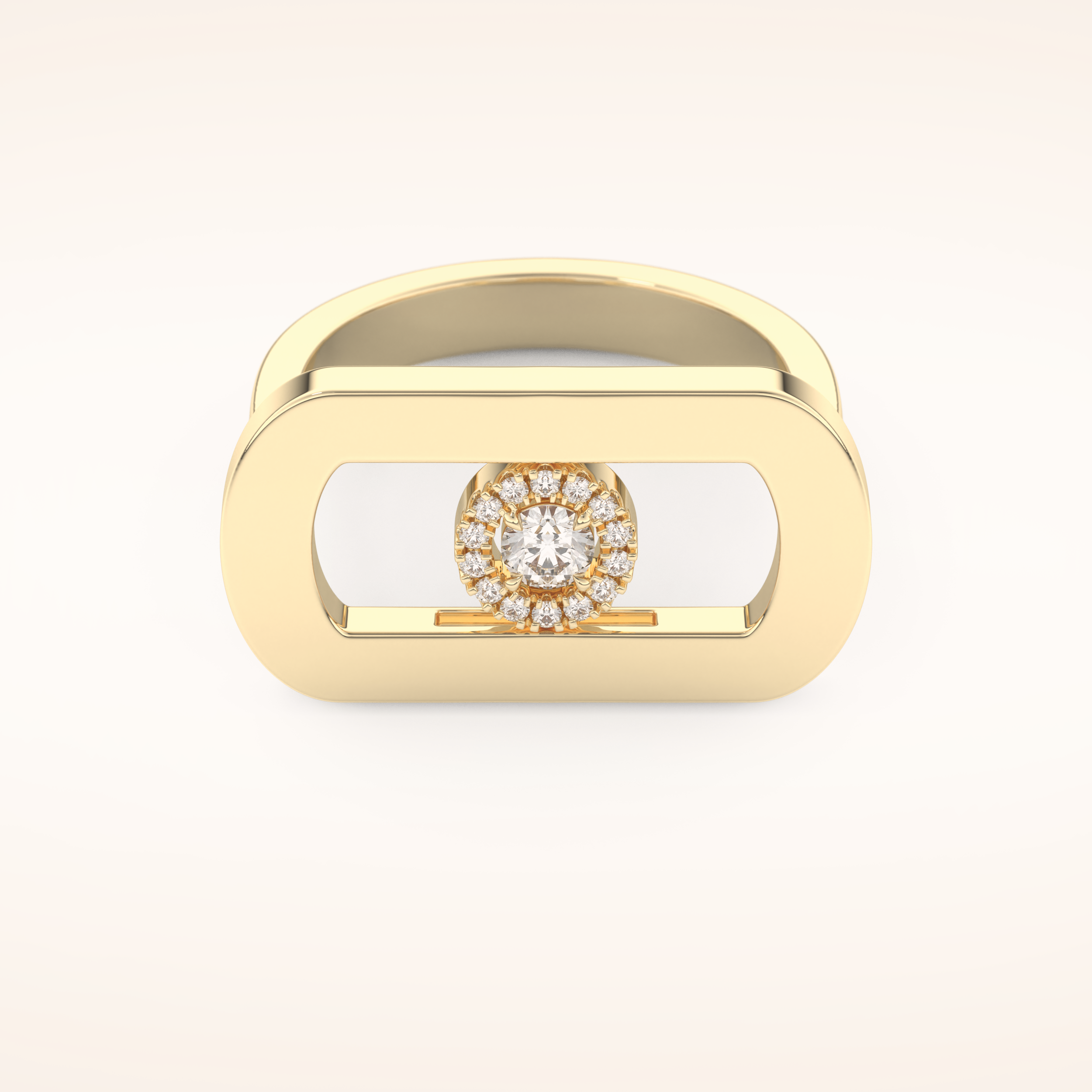 0.11 CT Round Shaped  Moissanite Floating Halo Wedding Band