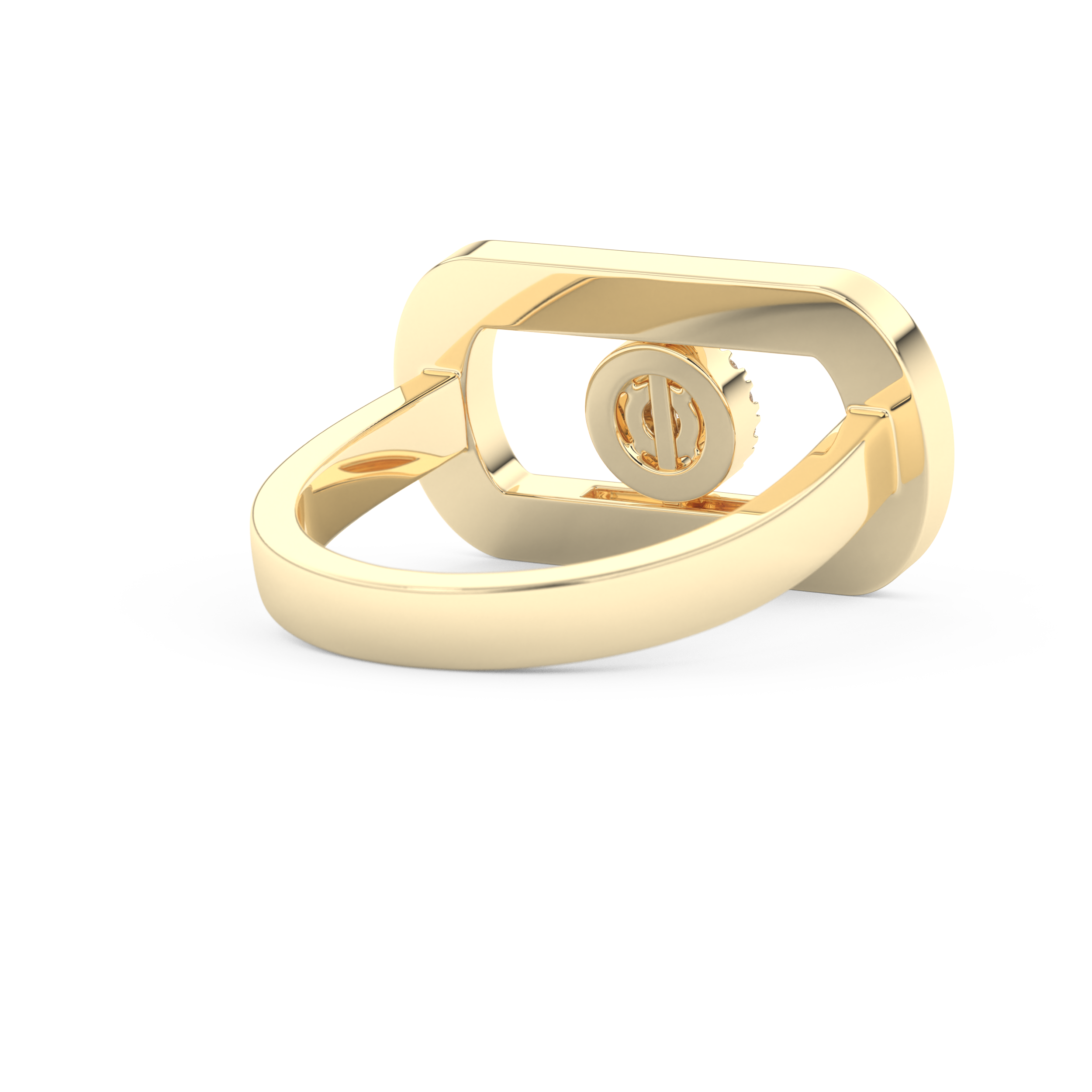 Round Cut Floating Halo 0.11 Carat Moissanite Ring – Halo Setting in Gold
