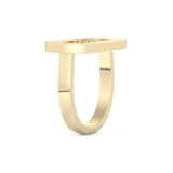 Round Cut Floating Halo 0.11 Carat Moissanite Ring – Halo Setting in Gold