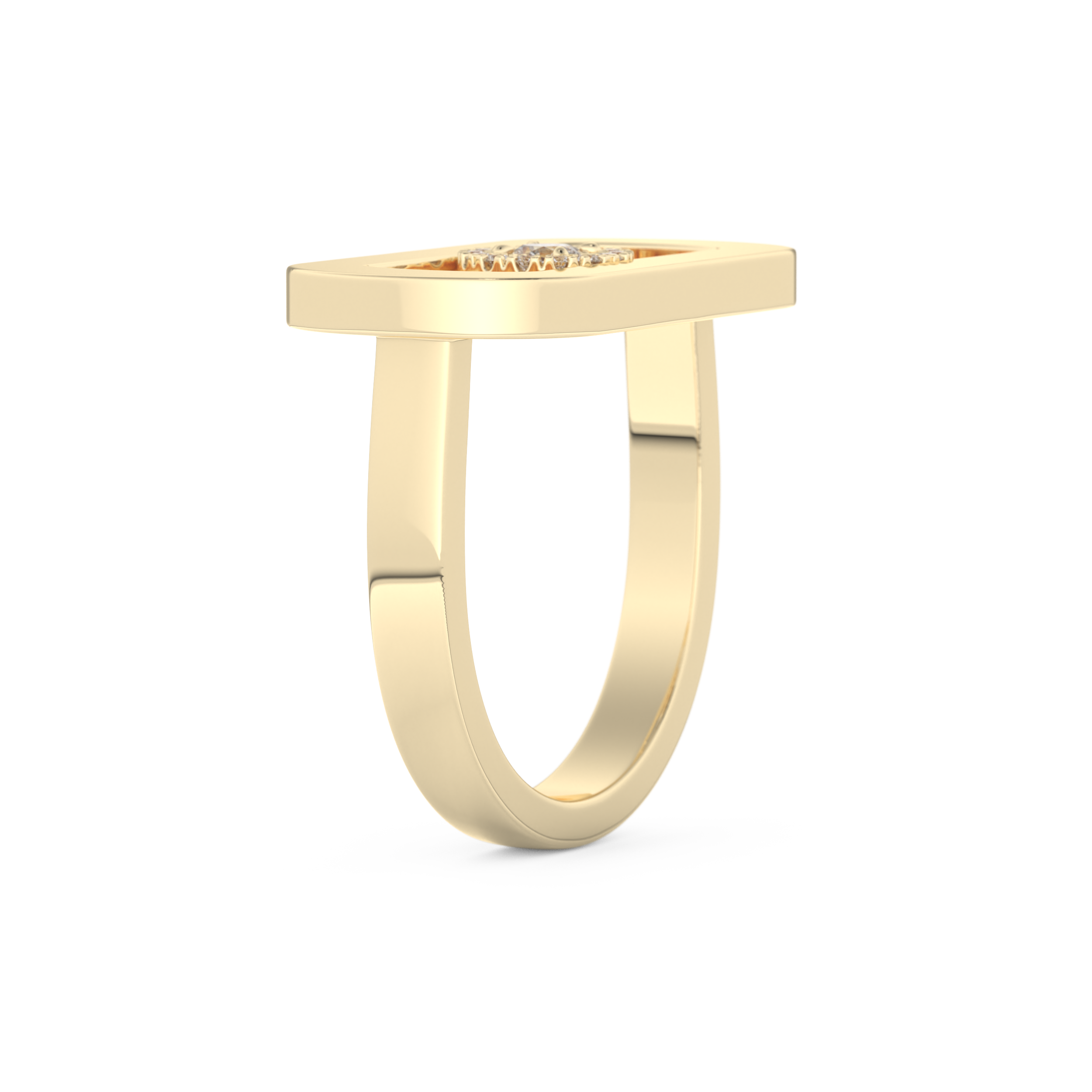 Round Cut Floating Halo 0.11 Carat Moissanite Ring – Halo Setting in Gold