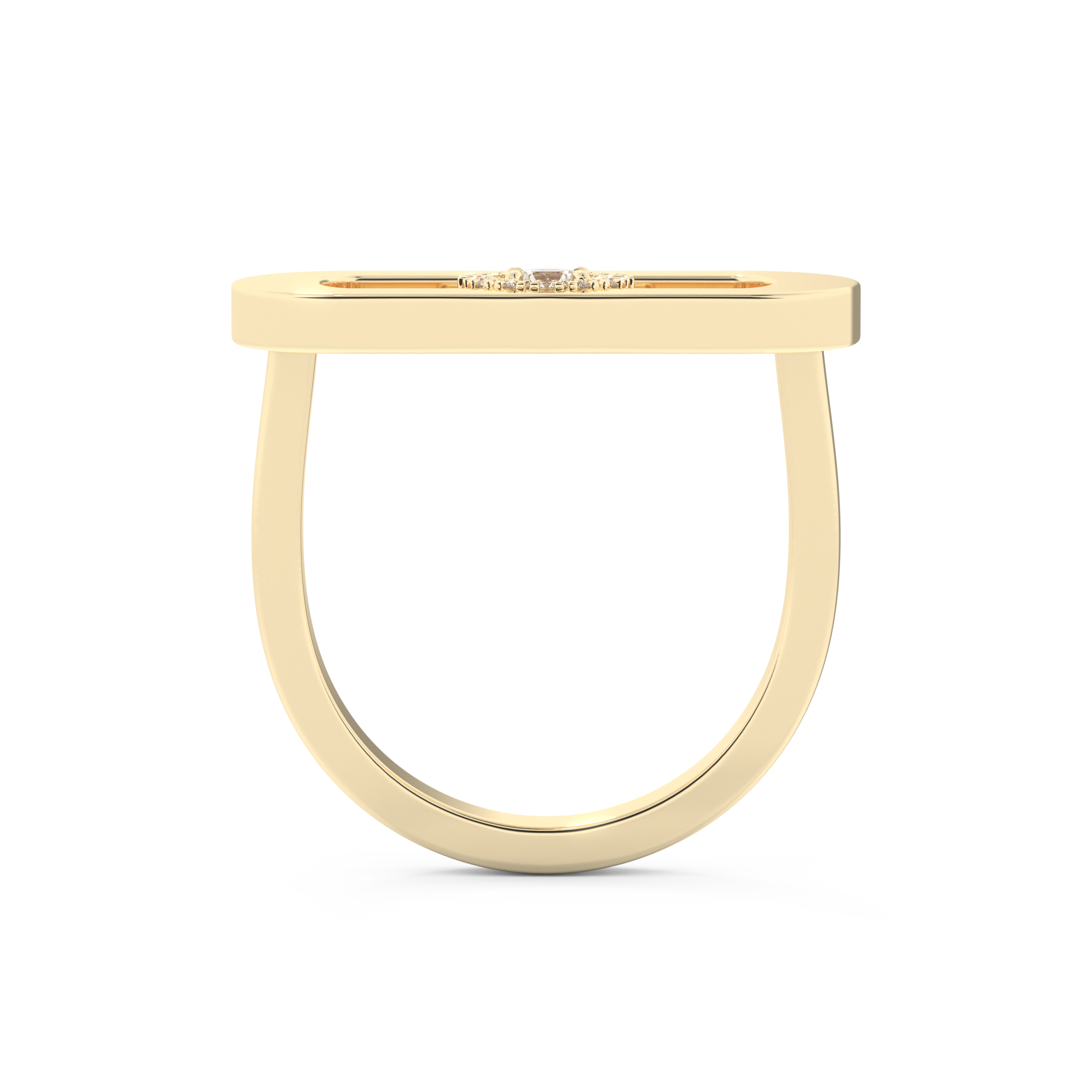 Round Cut Floating Halo 0.11 Carat Moissanite Ring – Halo Setting in Gold
