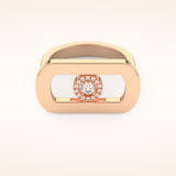 0.11 CT Round Shaped  Moissanite Floating Halo Wedding Band
