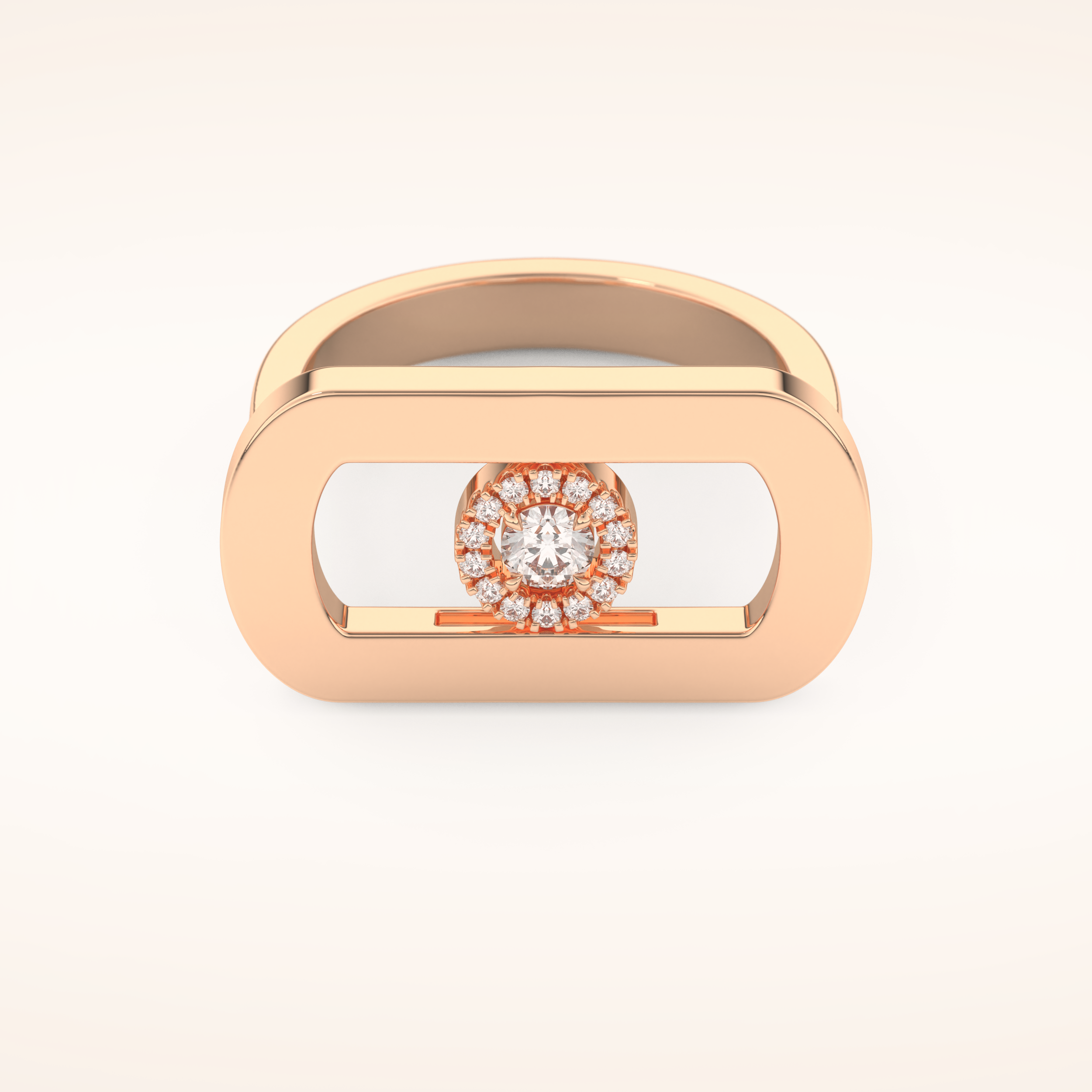 0.11 CT Round Shaped  Moissanite Floating Halo Wedding Band