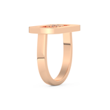 Round Cut Floating Halo 0.11 Carat Moissanite Ring – Halo Setting in Gold