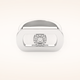 0.11 CT Round Shaped  Moissanite Floating Halo Wedding Band