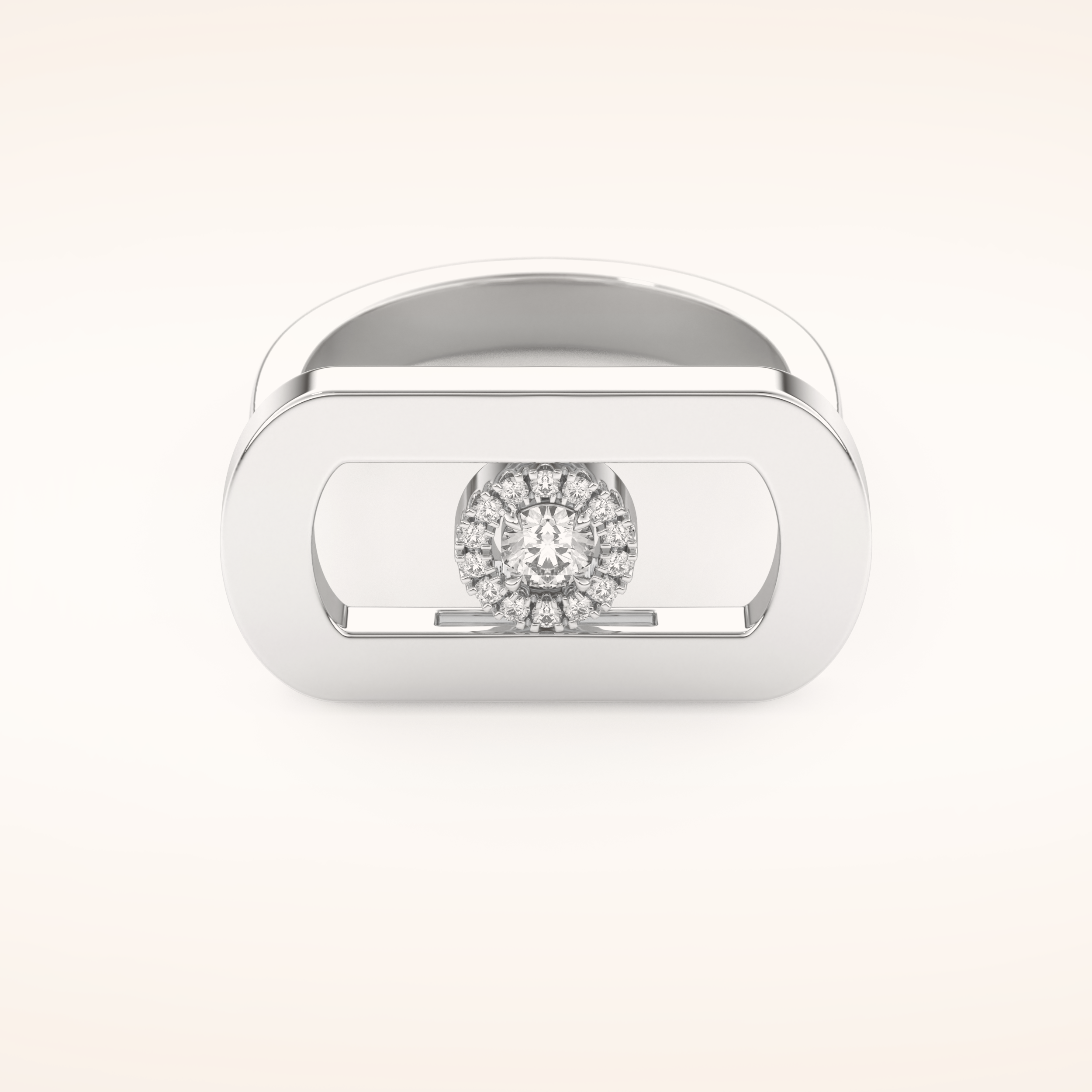 0.11 CT Round Shaped  Moissanite Floating Halo Wedding Band