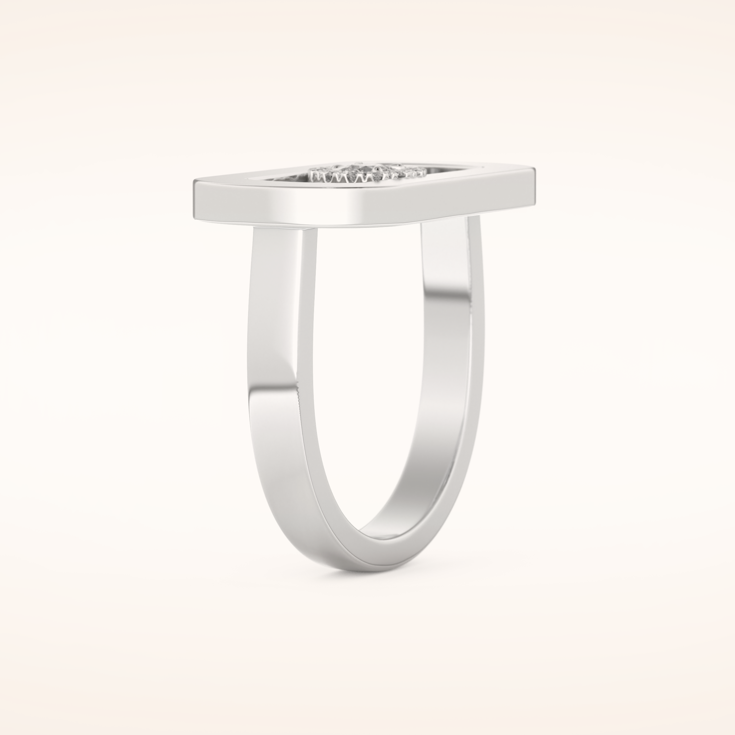 0.11 CT Round Shaped  Moissanite Floating Halo Wedding Band