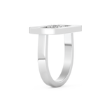 Round Cut Floating Halo 0.11 Carat Moissanite Ring – Halo Setting in Gold