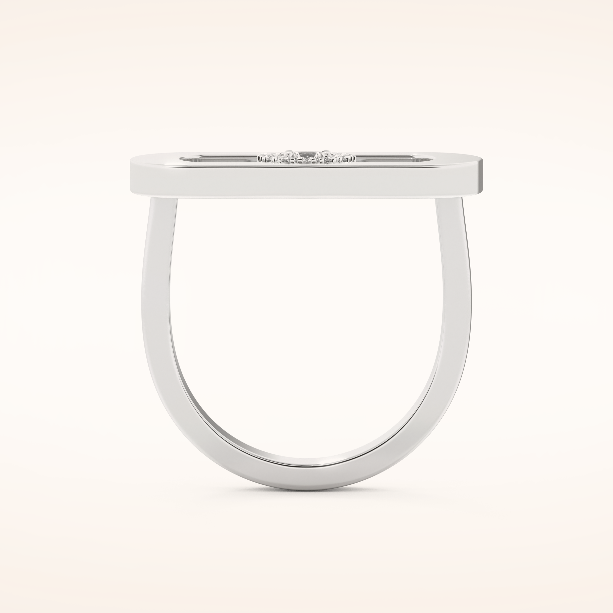 0.11 CT Round Shaped  Moissanite Floating Halo Wedding Band