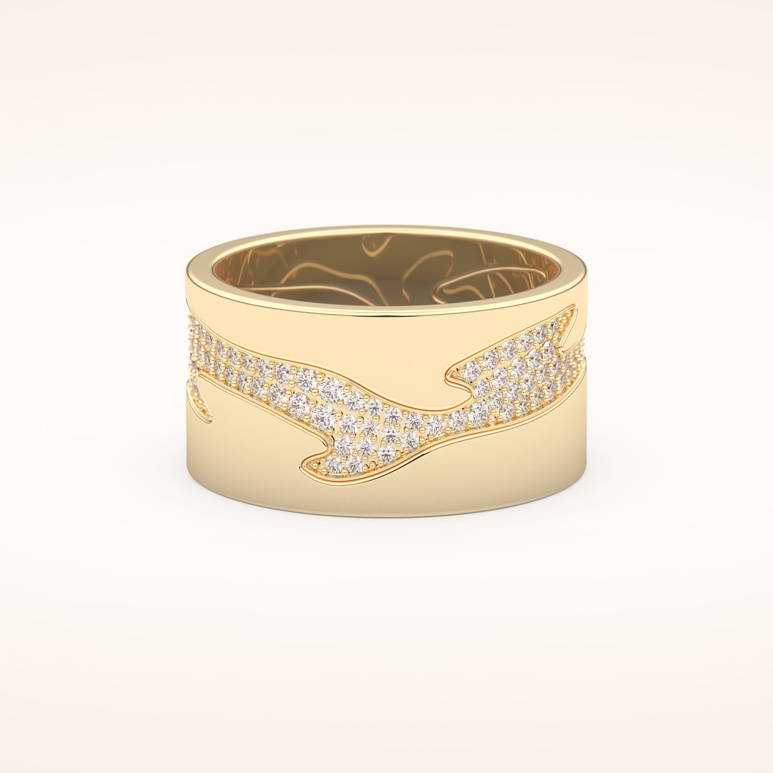 0.55 TCW Round Shaped Moissanite Multi Stone Patterned Wedding Band