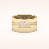 0.55 TCW Round Shaped Moissanite Multi Stone Patterned Wedding Band