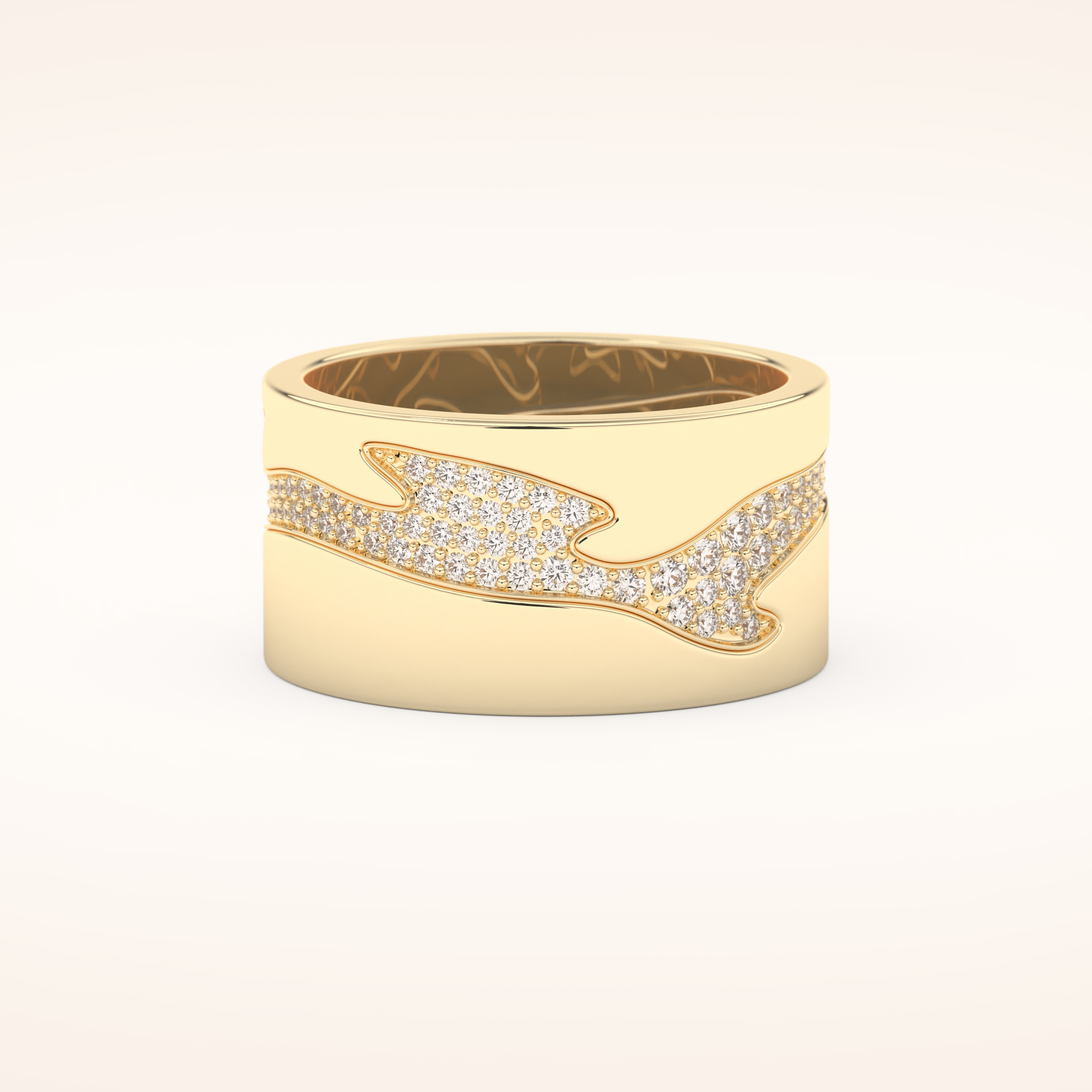 0.55 TCW Round Shaped Moissanite Multi Stone Patterned Wedding Band