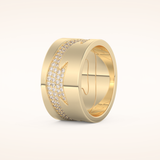 0.55 TCW Round Shaped Moissanite Multi Stone Patterned Wedding Band