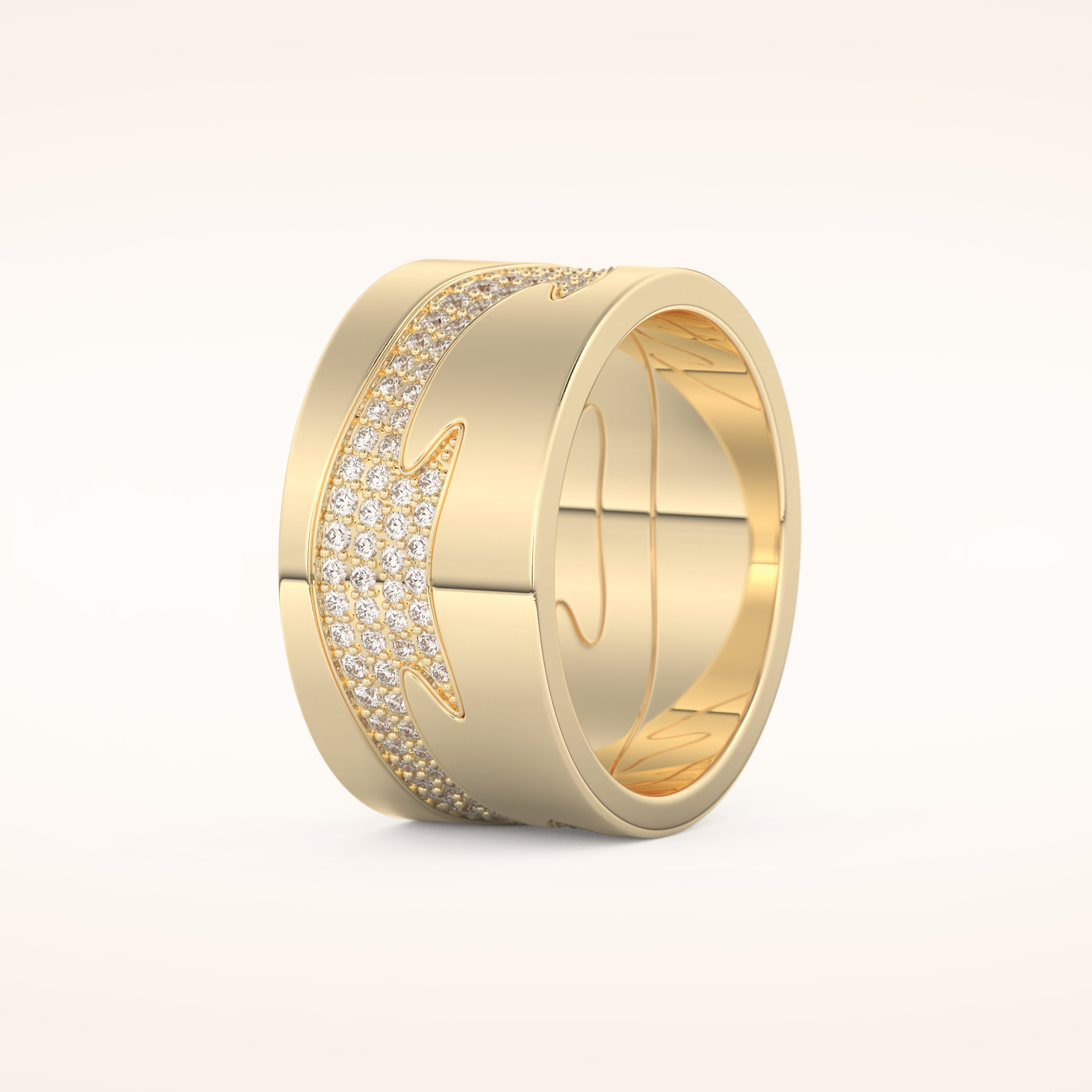 0.55 TCW Round Shaped Moissanite Multi Stone Patterned Wedding Band
