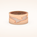 0.55 TCW Round Shaped Moissanite Multi Stone Patterned Wedding Band