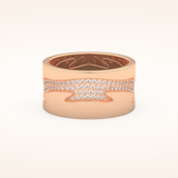 0.55 TCW Round Shaped Moissanite Multi Stone Patterned Wedding Band