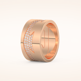 0.55 TCW Round Shaped Moissanite Multi Stone Patterned Wedding Band