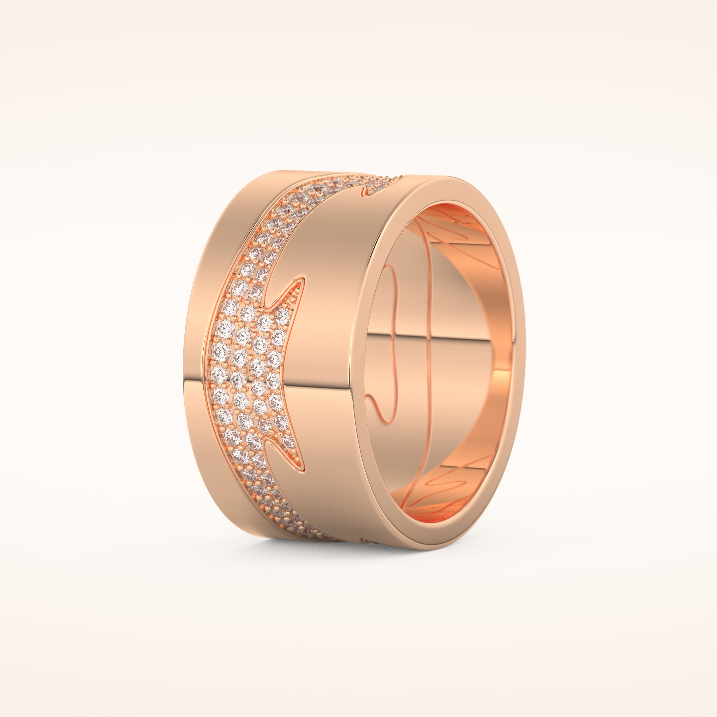 0.55 TCW Round Shaped Moissanite Multi Stone Patterned Wedding Band