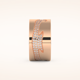0.55 TCW Round Shaped Moissanite Multi Stone Patterned Wedding Band