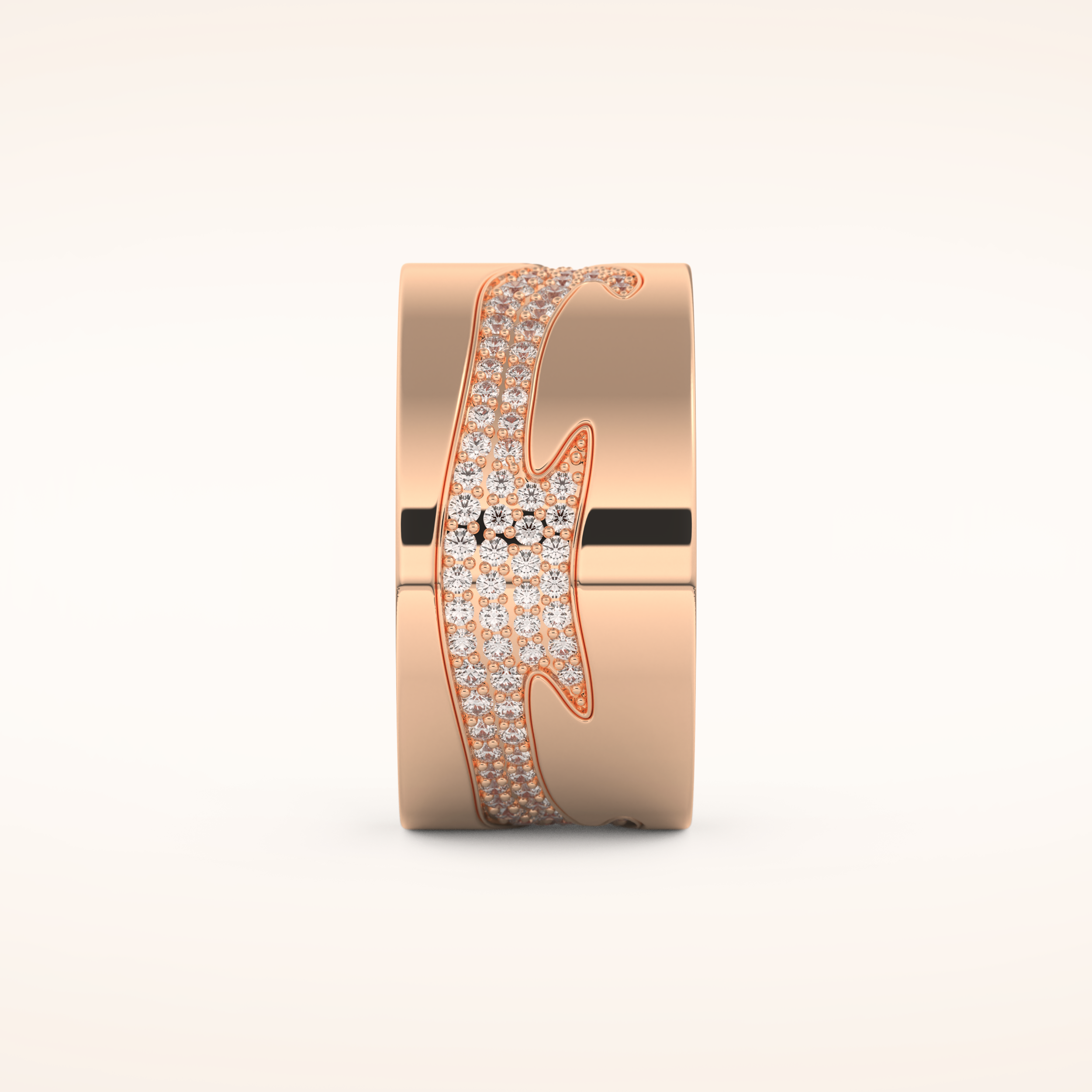 0.55 TCW Round Shaped Moissanite Multi Stone Patterned Wedding Band