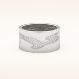 0.55 TCW Round Shaped Moissanite Multi Stone Patterned Wedding Band
