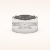 0.55 TCW Round Shaped Moissanite Multi Stone Patterned Wedding Band