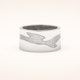 0.55 TCW Round Shaped Moissanite Multi Stone Patterned Wedding Band